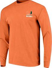 Image One Men's Miami Hurricanes Orange Campus Skyline Long Sleeve T-Shirt product image
