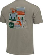 Image One Men's Miami Hurricanes Grey Campus Polaroids T-Shirt product image