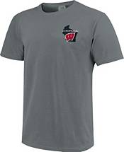 Image One Men's Wisconsin Badgers Grey Campus Polaroids T-Shirt product image