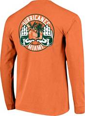 Image One Men's Miami Hurricanes Orange Hyperlocal Long Sleeve T-Shirt product image