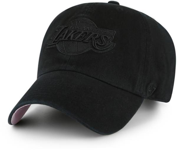 ‘47 Adult Los Angeles Lakers Black Clean-Up Adjustable Hat