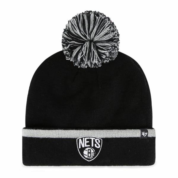 ‘47 Men's Brooklyn Nets Black Cuffed Knit Hat