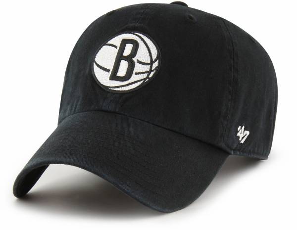 ‘47 Adult Brooklyn Nets Black Clean-Up Adjustable Hat