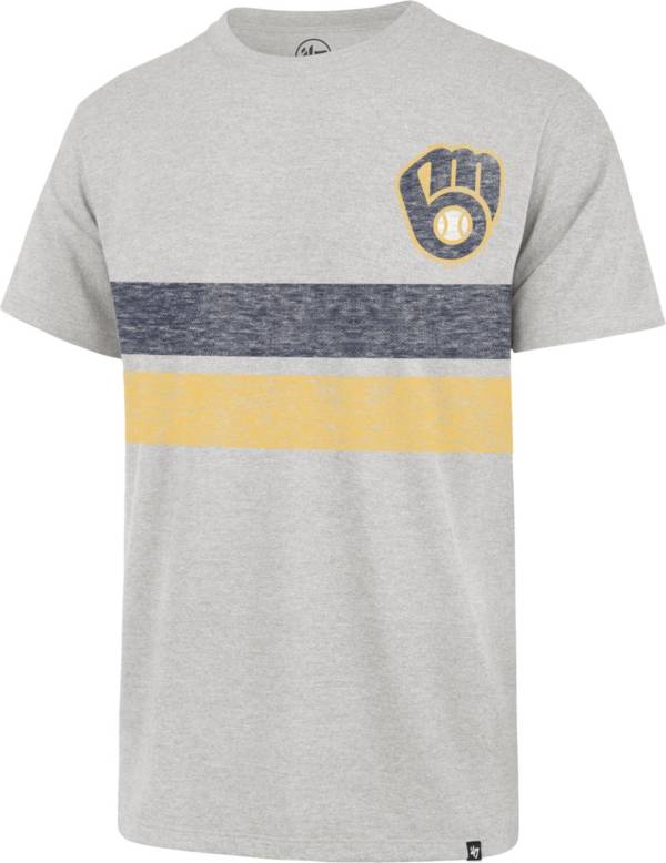 '47 Men's Milwaukee Brewers Gray Bars Franklin T-Shirt
