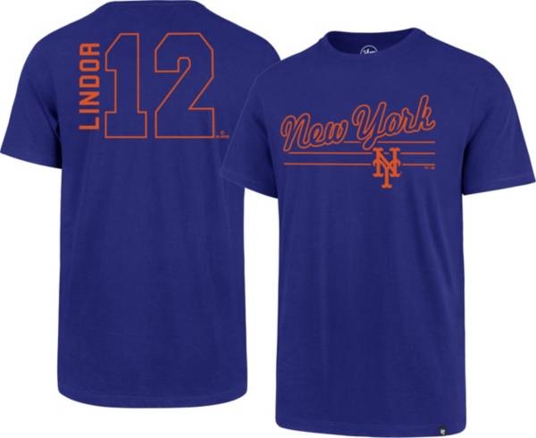 ‘47 Men's New York Mets Francisco Lindor #12 Blue MVP Rival T-Shirt