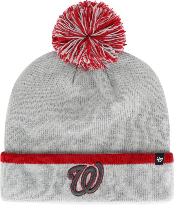 ‘47 Men's Washington Nationals Grey Bar Cuffed Knit Pom Hat