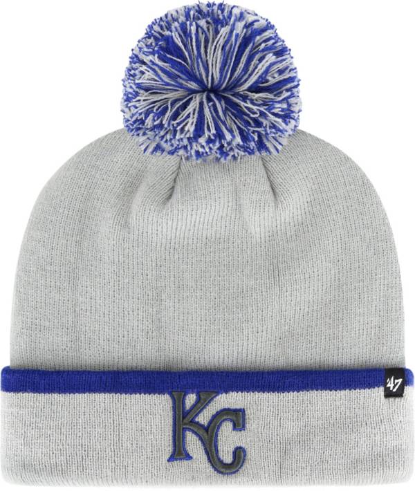 ‘47 Men's Kansas City Royals Grey Bar Cuffed Knit Pom Hat