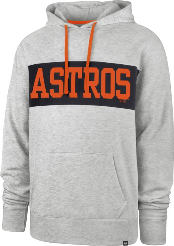 ‘47 Men's Houston Astros Grey Chest Pass Pullover Hoodie