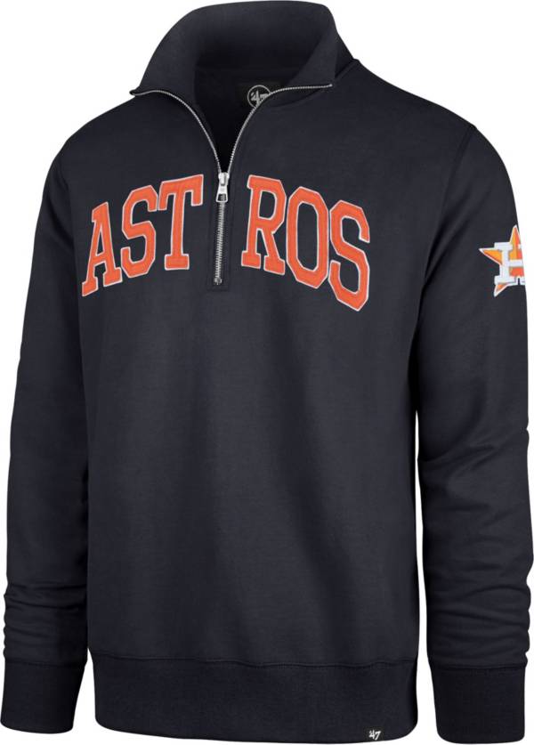 ‘47 Men's Houston Astros Navy Striker Quarter-Zip Pullover Sweatshirt