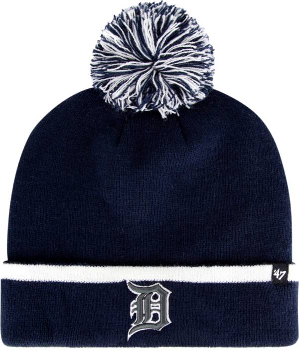 ‘47 Men's Detroit Tigers Navy Bar Cuffed Knit Pom Hat