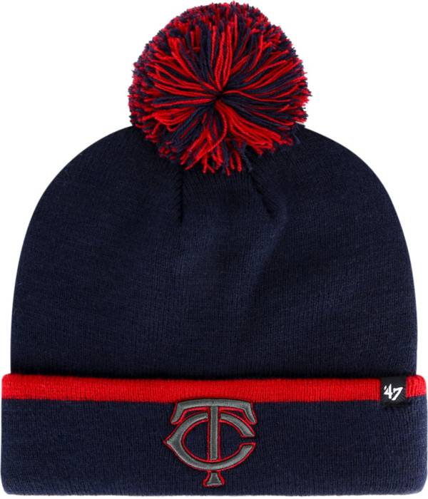 ‘47 Men's Minnesota Twins Navy Bar Cuffed Knit Pom Hat product image