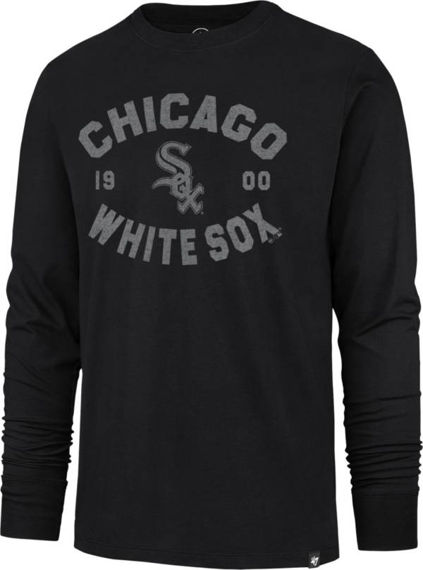 ‘47 Men's Chicago White Sox Black Overcast Franklin Long Sleeve T-Shirt