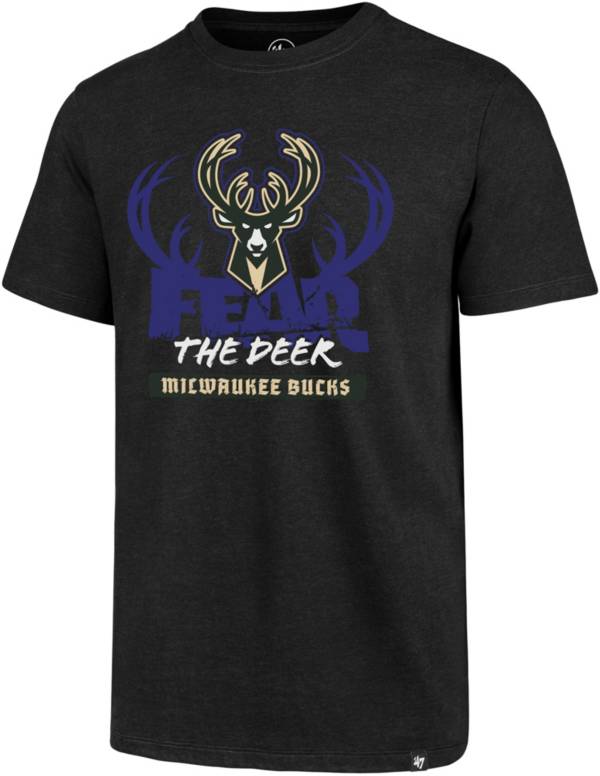 '47 Men's Milwaukee Bucks Black Fear the Deer T-Shirt