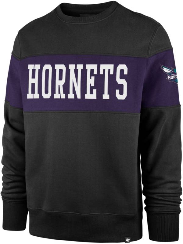 ‘47 Men's Charlotte Hornets Black Interstate Crewneck Sweatshirt