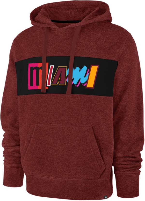 ‘47 Men's 2021-22 City Edition Miami Heat Red Chest Pass Pullover Hoodie