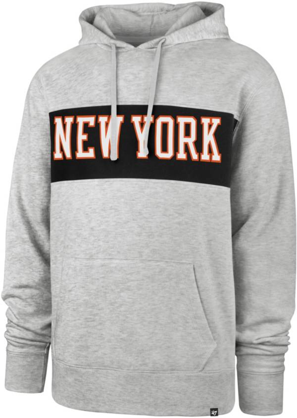 ‘47 Men's 2021-22 City Edition New York Knicks Grey Chest Pass Pullover Hoodie