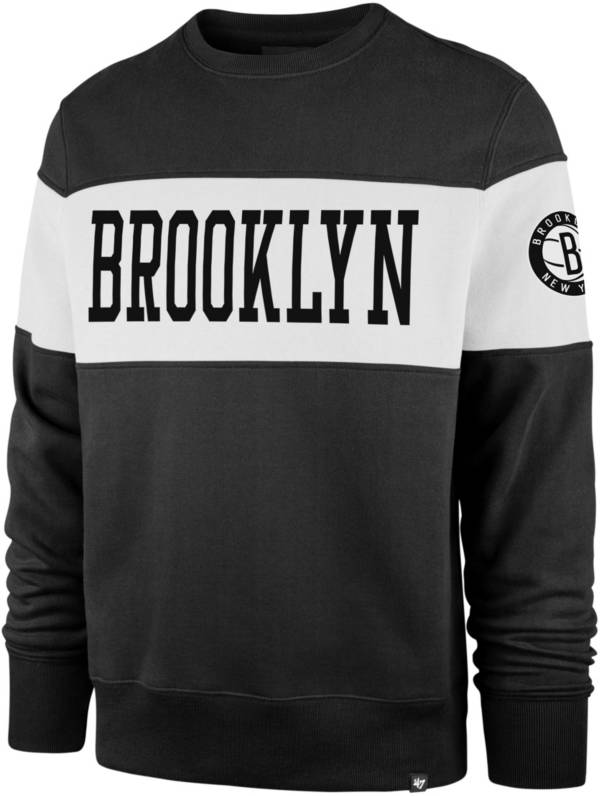 ‘47 Men's Brooklyn Nets Black Interstate Crewneck Sweatshirt