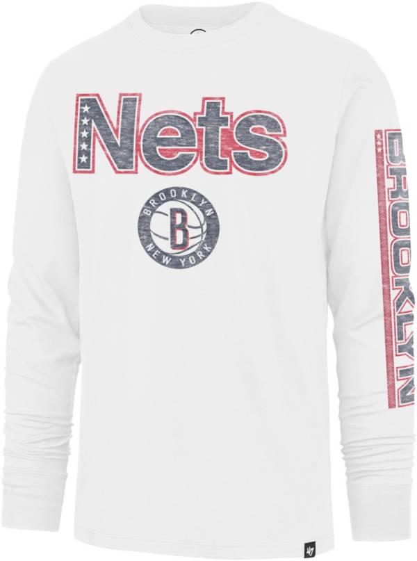 '47 Men's 2021-22 City Edition Brooklyn Nets White Dime Drop Long Sleeve T-Shirt