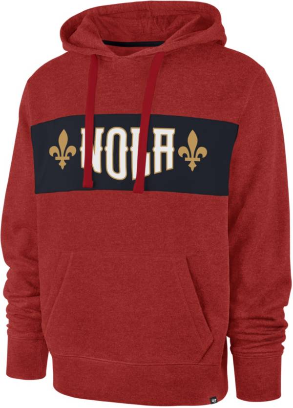 ‘47 Men's 2021-22 City Edition New Orleans Pelicans Red Chest Pass Pullover Hoodie