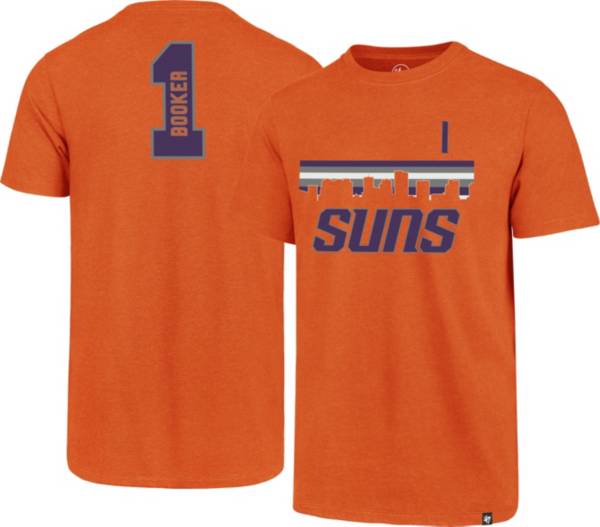 '47 Men's Phoenix Suns Devin Booker #1 Orange Super Rival Cotton T-Shirt