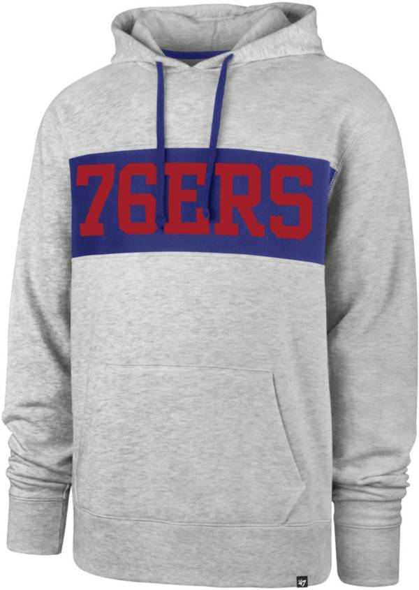 ‘47 Men's Philadelphia 76ers Grey Chest Pass Hoodie