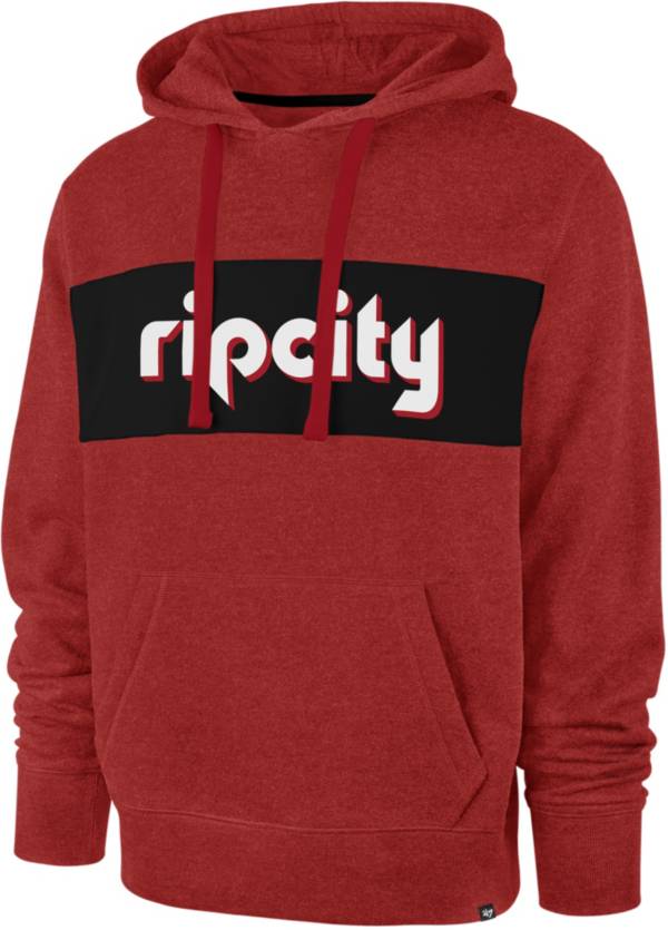 ‘47 Men's 2021-22 City Edition Portland Trail Blazers Red Chest Pass Pullover Hoodie