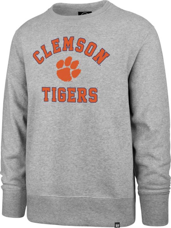 ‘47 Men's Clemson Tigers Grey Headline Crew Pullover Sweatshirt