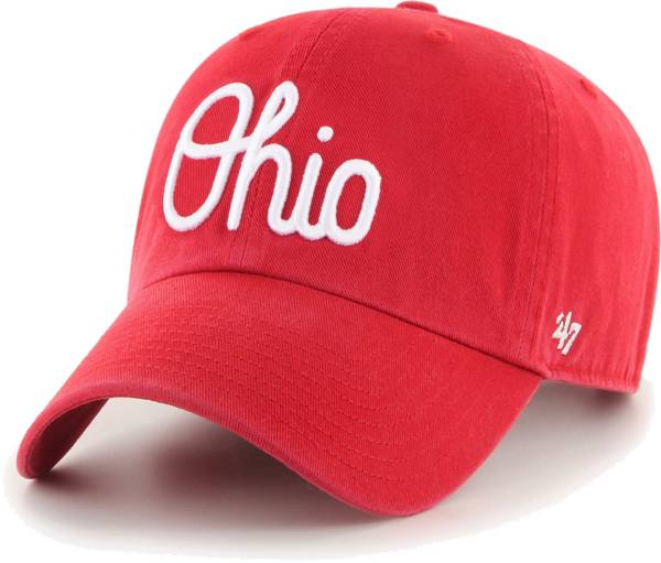 ‘47 Men's Ohio State Buckeyes Scarlet Script Clean Up Adjustable Hat