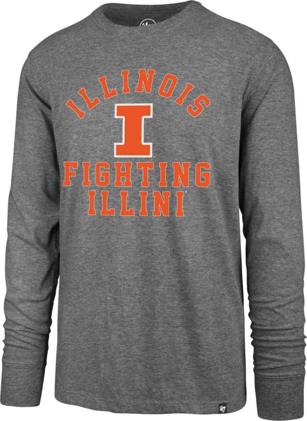 ‘47 Men's Illinois Fighting Illini Grey Super Rival Long Sleeve T-Shirt