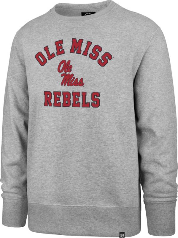 ‘47 Men's Ole Miss Rebels Grey Headline Crew Pullover Sweatshirt