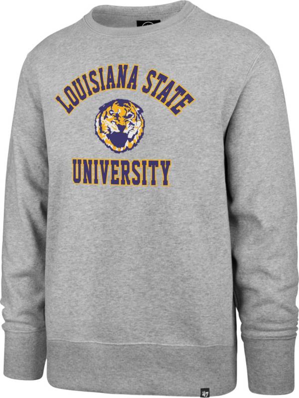 ‘47 Men's LSU Tigers Grey Headline Crew Pullover Sweatshirt