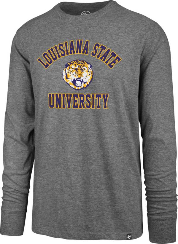 ‘47 Men's LSU Tigers Grey Super Rival Long Sleeve T-Shirt