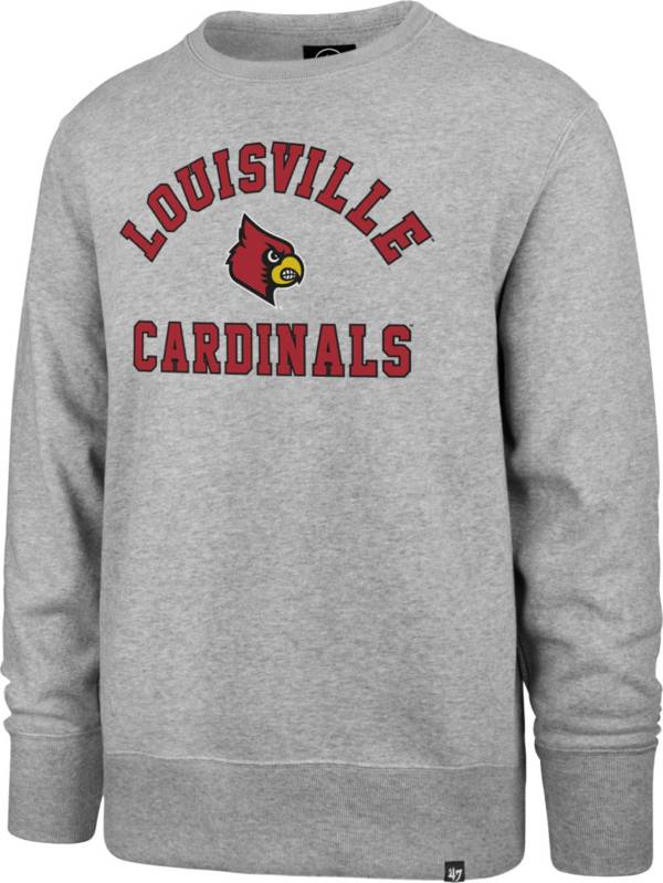 ‘47 Men's Louisville Cardinals Grey Headline Crew Pullover Sweatshirt