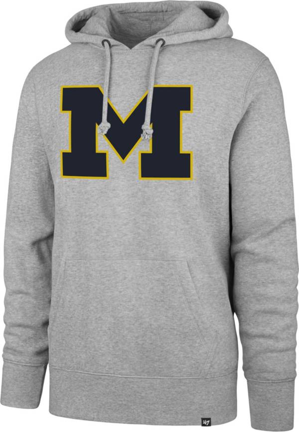 ‘47 Men's Michigan Wolverines Grey Imprint Headline Pullover Hoodie