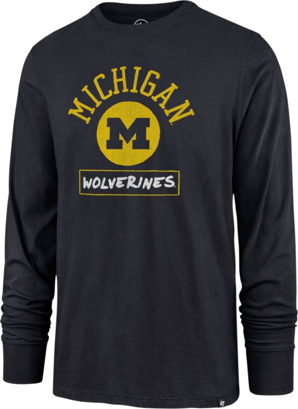 ‘47 Men's Michigan Wolverines Blue Super Rival Long Sleeve T-Shirt