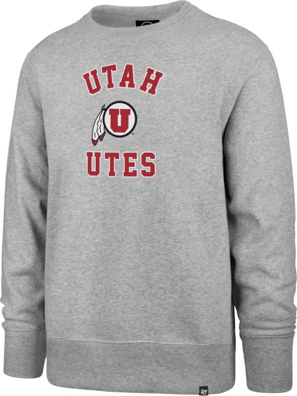 ‘47 Men's Utah Utes Grey Headline Crew Pullover Sweatshirt