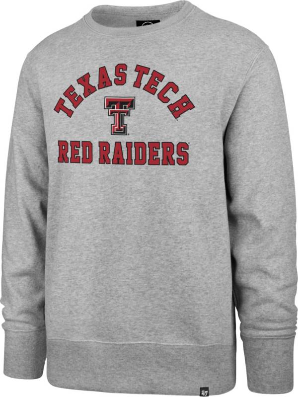 ‘47 Men's Texas Tech Red Raiders Grey Headline Crew Pullover Sweatshirt product image