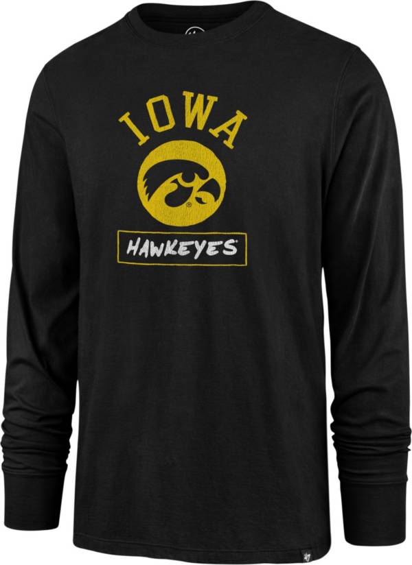 ‘47 Men's Iowa Hawkeyes Black Super Rival Long Sleeve T-Shirt