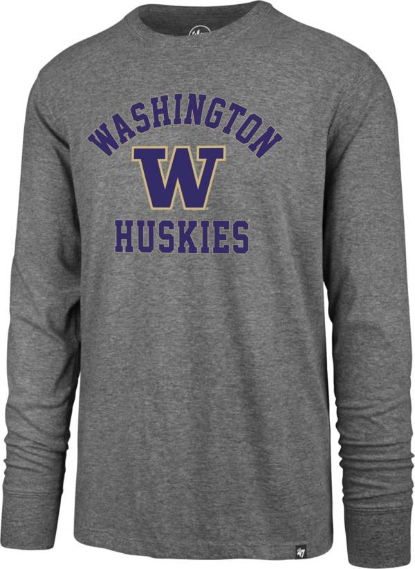 ‘47 Men's Washington Huskies Grey Super Rival Long Sleeve T-Shirt