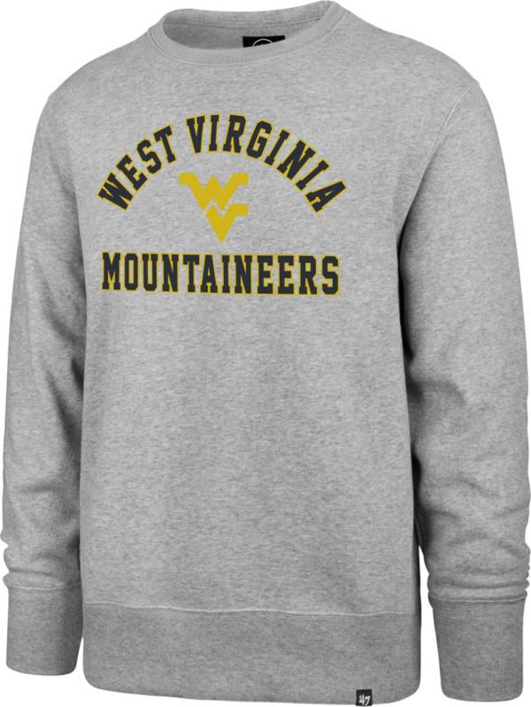 ‘47 Men's West Virginia Mountaineers Grey Headline Crew Pullover Sweatshirt