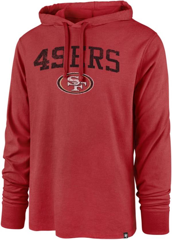 ‘47 Men's San Francisco 49ers Club Red Hooded Long Sleeve T-Shirt