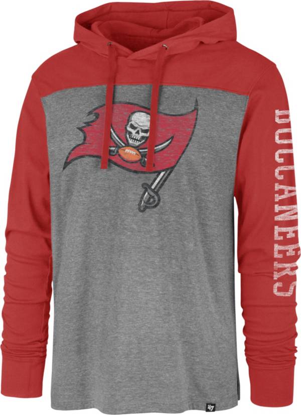 '47 Men's Tampa Bay Buccaneers Grey Hooded Long Sleeve Shirt