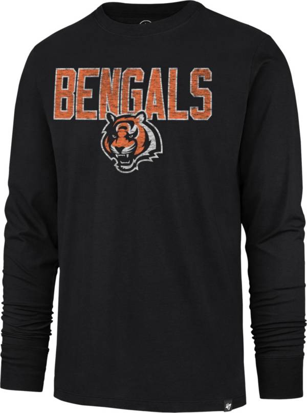 '47 Men's Cincinnati Bengals Replay Franklin Black Long Sleeve T-Shirt