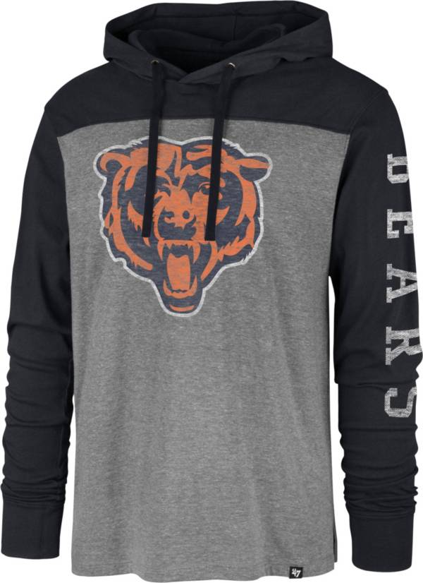 '47 Men's Chicago Bears Grey Hooded Long Sleeve Shirt