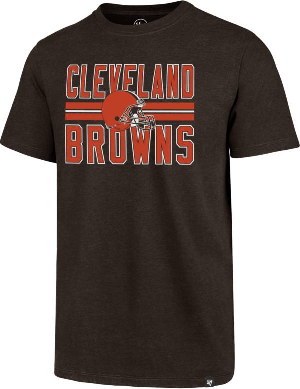 '47 Men's Cleveland Browns Block Stripe Club Brown T-Shirt