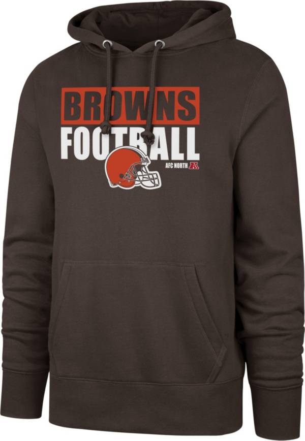 '47 Men's Cleveland Browns Blockout Brown Headline Hoodie