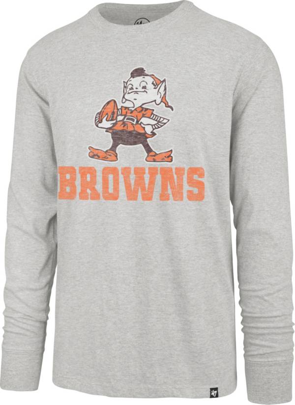 '47 Men's Cleveland Browns Replay Franklin Legacy Grey Long Sleeve T-Shirt