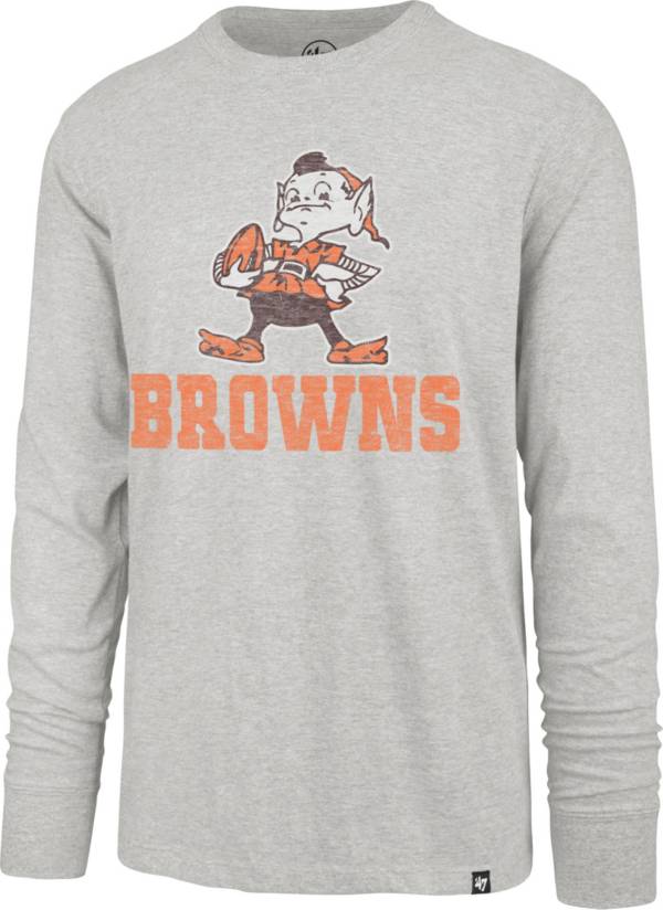 '47 Men's Cleveland Browns Replay Franklin Legacy Grey Long Sleeve T-Shirt product image