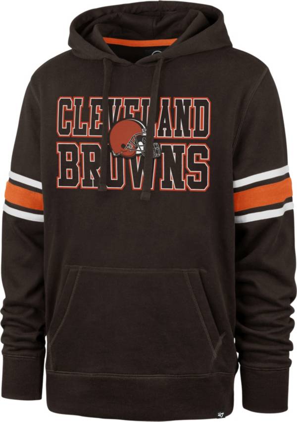 '47 Men's Cleveland Browns Brown Stripe Hoodie