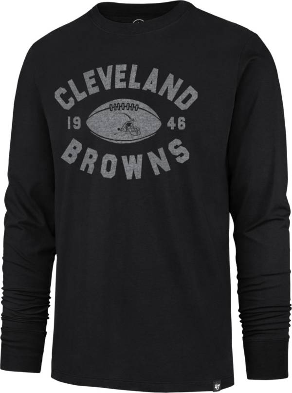 '47 Men's Cleveland Browns Overcast Franklin Black Long Sleeve T-Shirt